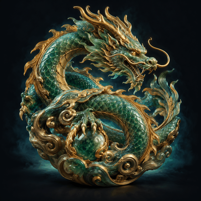 Ilustração conceitual de um dragão para o tema Fortune Dragon